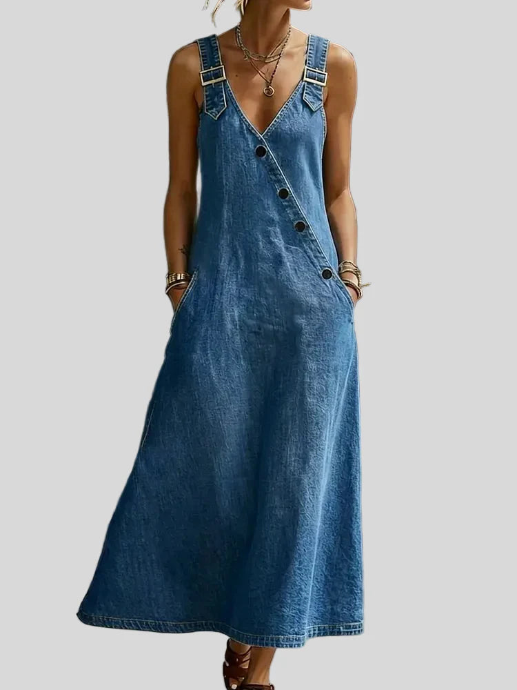 Cannes | Robe longue en denim