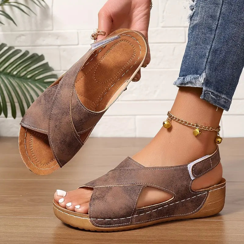 Ella | Sandales compensées vintage avec un confort de port doux