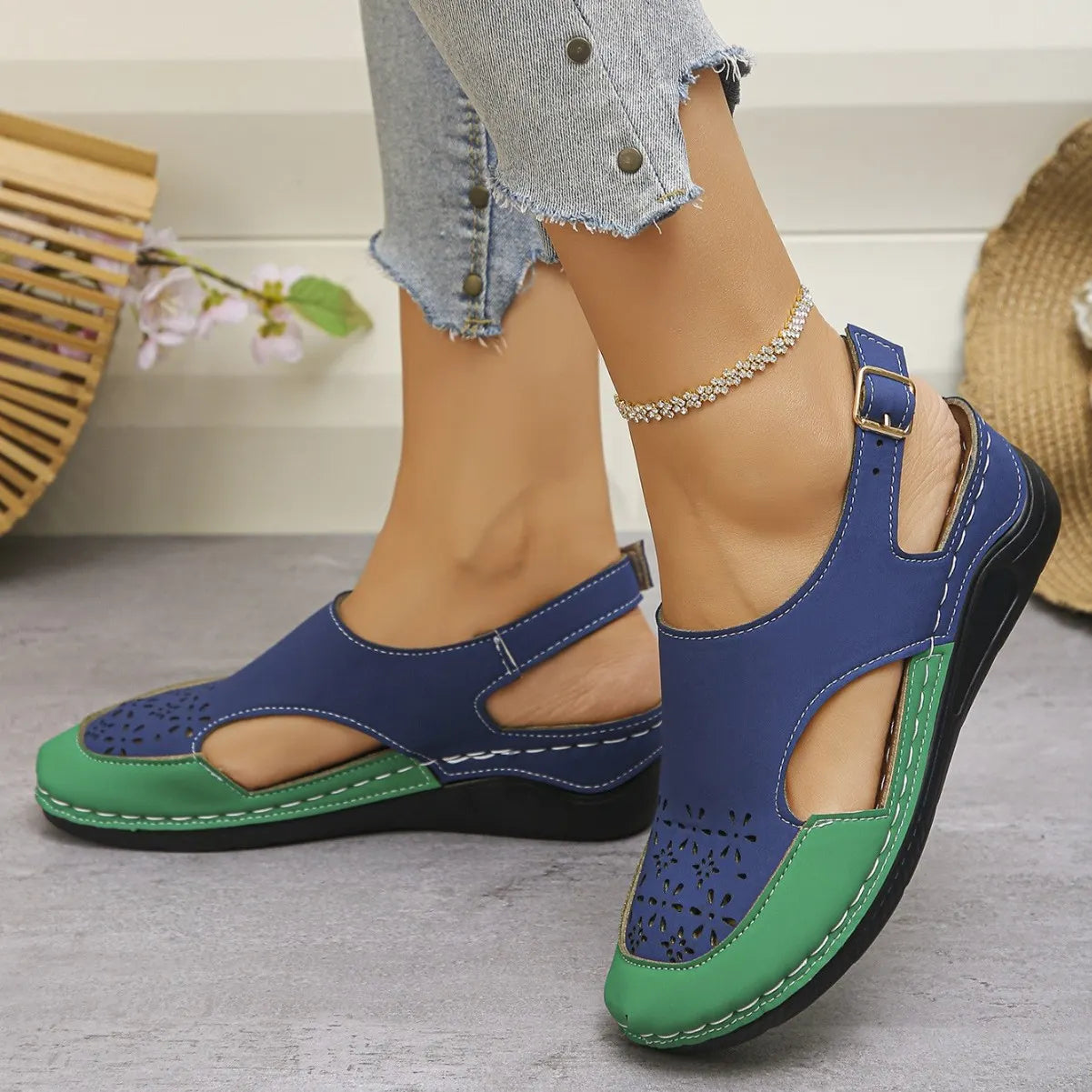 Heike | Sandales compensées douces avec sangle réglable