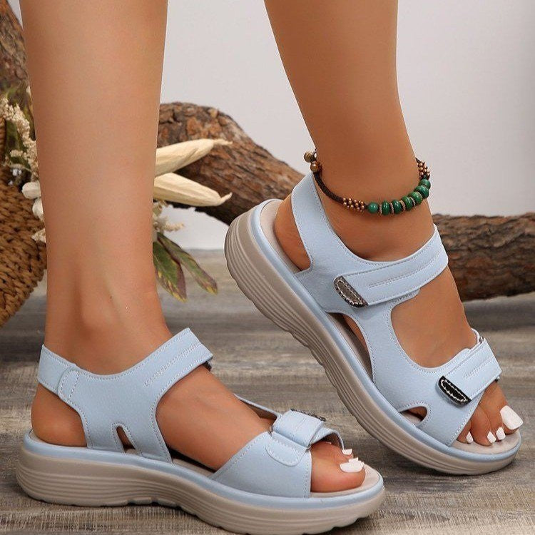 Linda | Sandales compensées pour femmes confortables avec velcro