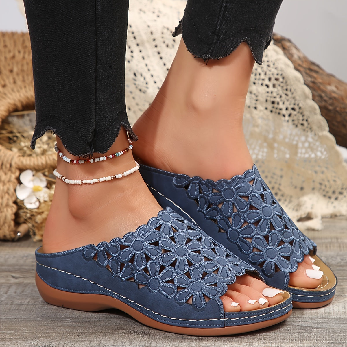 Detta | Sandales pour femmes ergonomiques avec semelle compensée