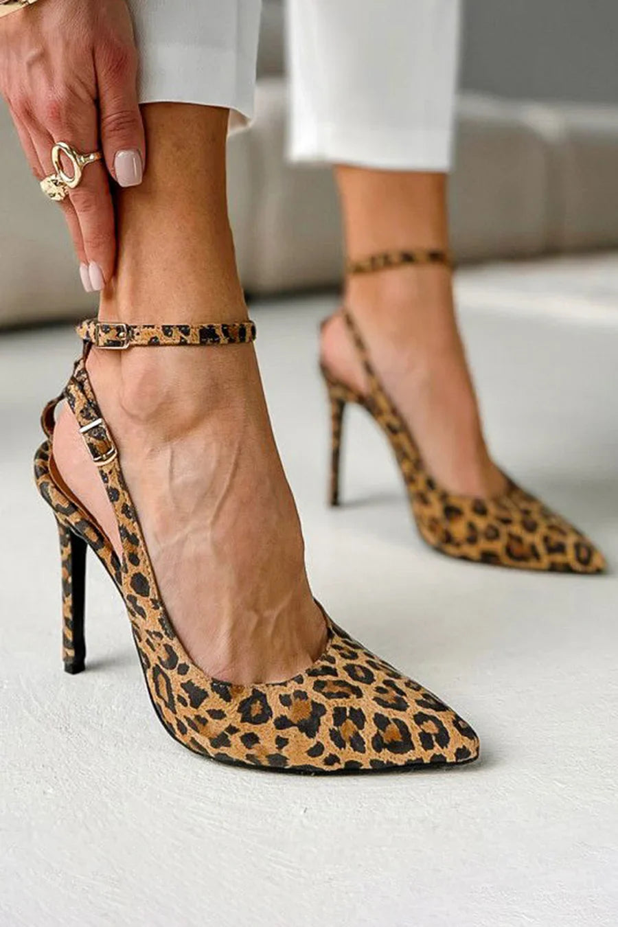 Las Vegas | Chaussures léopard ouvertes à l'arrière
