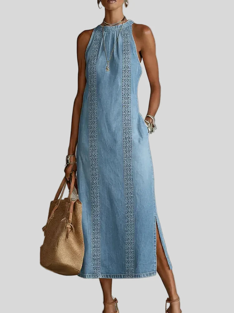 Kyoto | Robe en denim à dentelle
