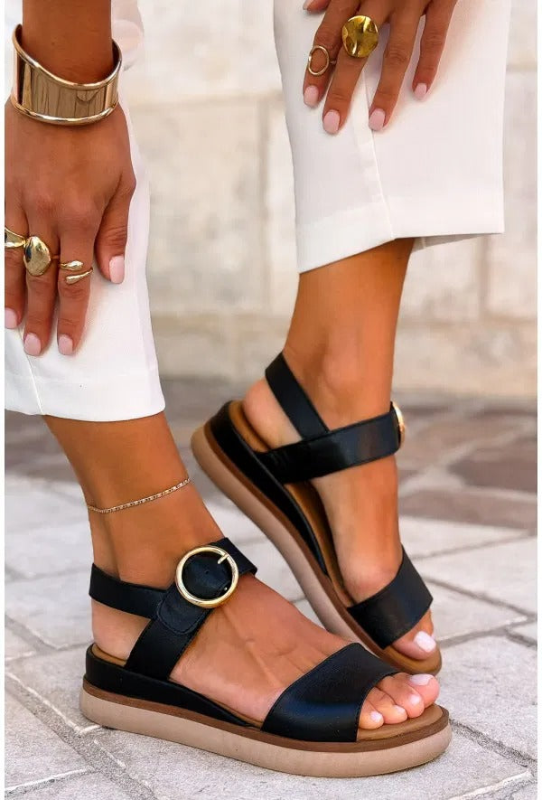 Liane | Sandales confortables au style méditerranéen avec accents dorés