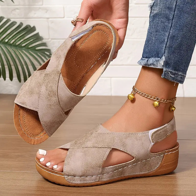 Ella | Sandales compensées vintage avec un confort de port doux