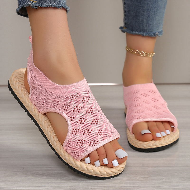 Franka | Sandales plates confortables pour femmes en maille