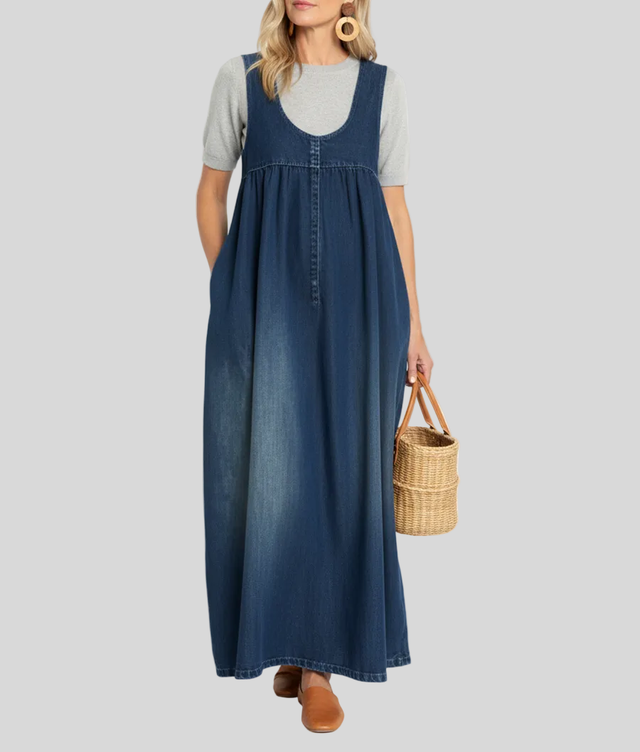 Turquie | Robe maxi en denim lavé vintage