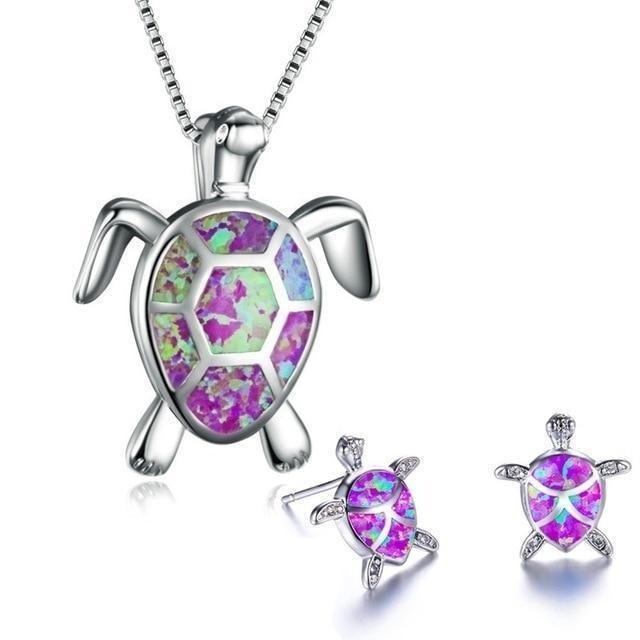 Marie | Ensemble de collier et boucles d'oreilles avec tortue