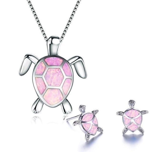 Marie | Ensemble de collier et boucles d'oreilles avec tortue