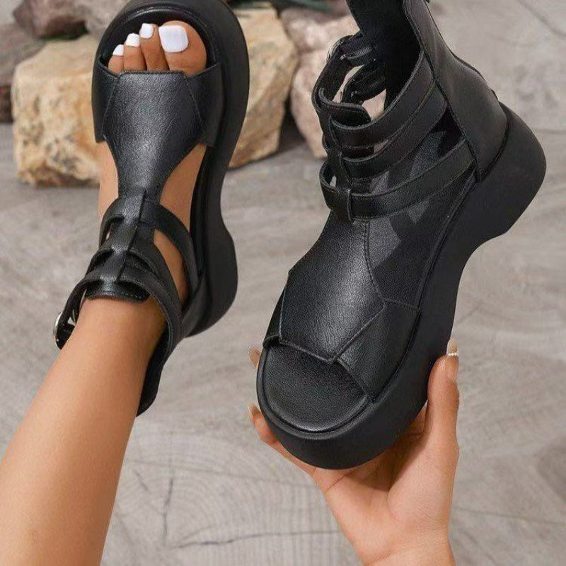 Dana | Sandales orthopédiques à talon compensé et plateforme à la mode