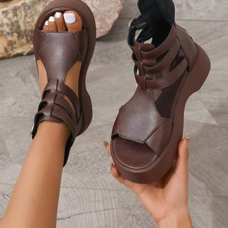 Dana | Sandales orthopédiques à talon compensé et plateforme à la mode
