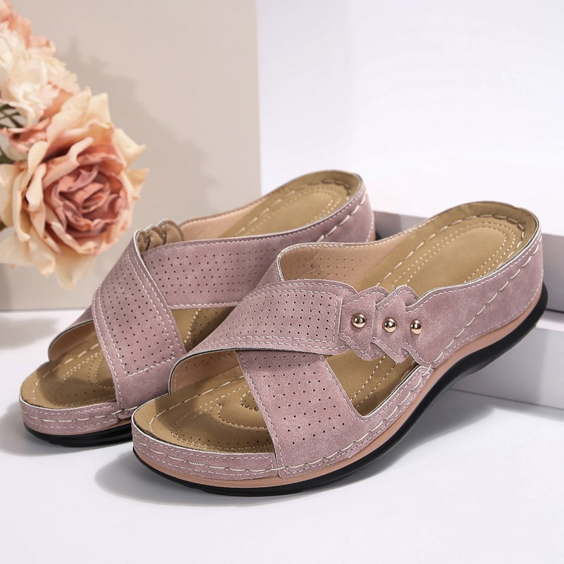 Ilona | Sandales compensées confortables avec brides croisées