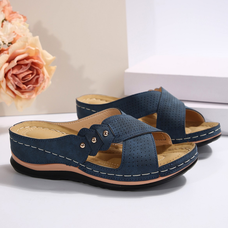 Ilona | Sandales compensées confortables avec brides croisées